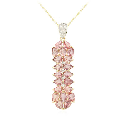 Collier en or et Saphir Padparadscha non chauffé