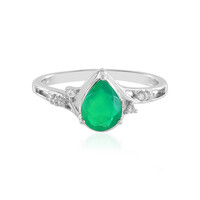 Bague en argent et Opale verte d'Éthiopie
