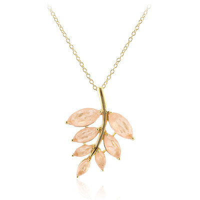 Collier en argent et Quartz pêche pastel