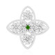 Bague en argent et Diopside de Russie