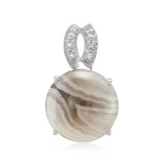 Pendentif en argent et Agate du Botswana