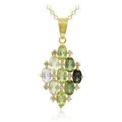Collier en argent et Tourmaline verte