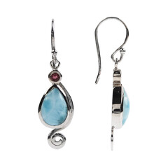 Boucles d'oreilles en argent et Larimar