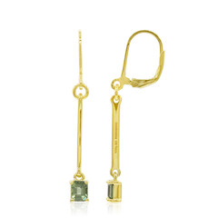 Boucles d'oreilles en argent et Saphir vert