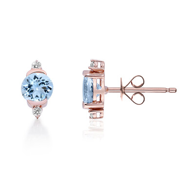 Boucles d'oreilles en or et Aigue-Marine du Brésil AAA (CIRARI)