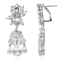 Boucles d'oreilles en argent et Topaze blanche