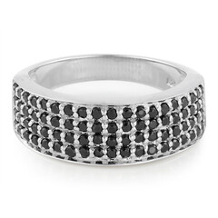 Bague en argent et Spinelle noir