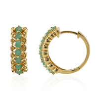 Boucles d'oreilles en argent et Emeraude du Brésil