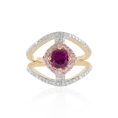 Bague en or et Grenat magenta (SUHANA)