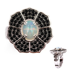 Bague en argent et Opale Welo (Dallas Prince Designs)
