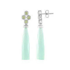 Boucles d'oreilles en or et Calcédoine verte (KM by Juwelo)