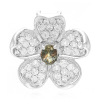 Pendentif en argent et Saphir à couleur changeante non chauffé