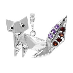 Pendentif en argent et Améthyste de Zambie