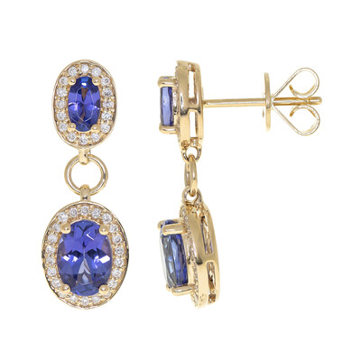 Boucles d'oreilles en or et Tanzanite AAA (CIRARI)