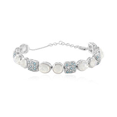 Bracelet en argent et Pierre de Lune arc-en-ciel (KM by Juwelo)
