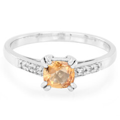 Bague en argent et Saphir orange