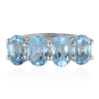 Bague en argent et Topaze bleu ciel