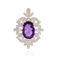 Pendentif en or et Améthyste de Zambie (SUHANA)