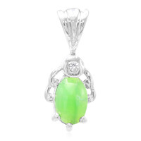 Pendentif en argent et Chrysoprase impériale