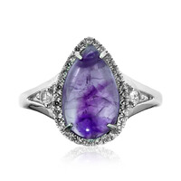 Bague en argent et Améthyste chevron