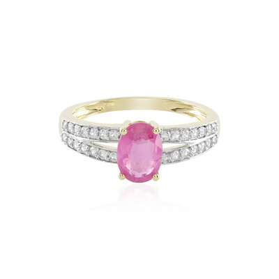 Bague en or et Saphir rose de Madagascar
