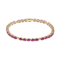 Bracelet en or et Rubis AAA du Mozambique