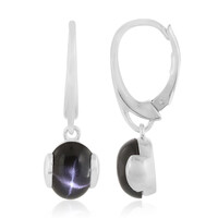 Boucles d'oreilles en argent et Diopside étoilé d'Inde