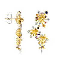 Boucles d'oreilles en argent et Saphir bleu (Gems en Vogue)