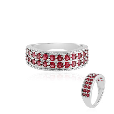 Bague en argent et Spinelle rose