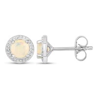 Boucles d'oreilles en argent et Opale Welo
