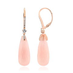 Boucles d'oreilles en argent et Calcédoine rose