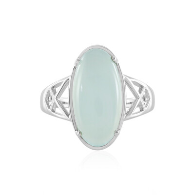 Bague en argent et Calcédoine d'eau