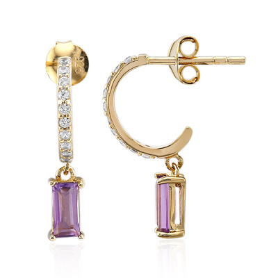Boucles d'oreilles en argent et Améthyste