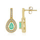 Boucles d'oreilles en argent et Emeraude de Russie