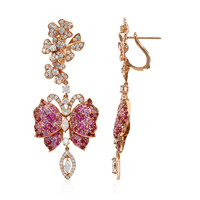 Boucles d'oreilles en or et Saphir rose de Ceylan (Estée Collection)