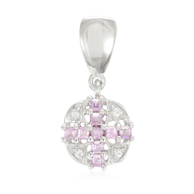 Pendentif en argent et Saphir pourpre de Ceylan non chauffé