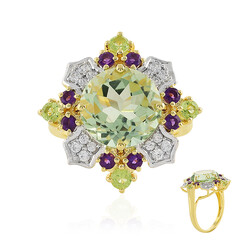 Bague en argent et Améthyste verte