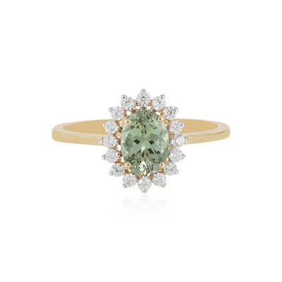 Bague en or et Tanzanite verte