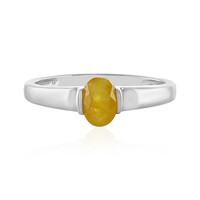 Bague en argent et Saphir jaune de Madagascar
