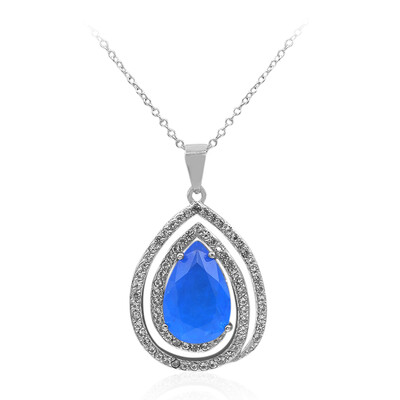 Collier en argent et Quartz bleu azur