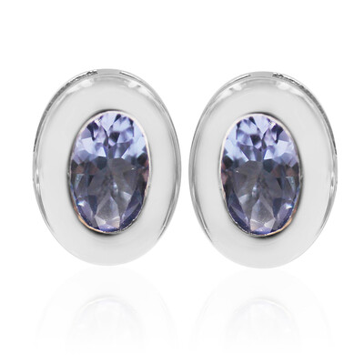 Boucles d'oreilles en argent et Tanzanite non chauffée