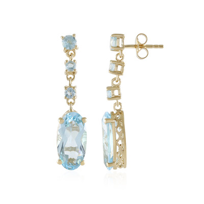 Boucles d'oreilles en argent et Topaze bleu ciel