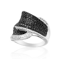 Bague en argent et Spinelle noir