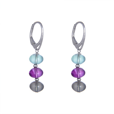 Boucles d'oreilles en argent et Fluorite