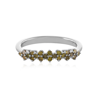 Bague en argent et Diamant jaune I1