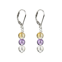Boucles d'oreilles en argent et Amétrine