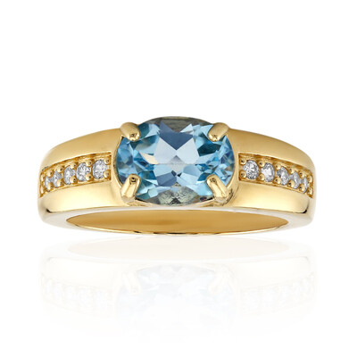 Bague en argent et Topaze bleu ciel