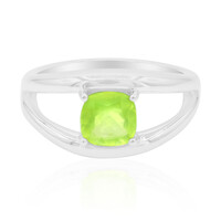 Bague en argent et Opale verte du Brésil