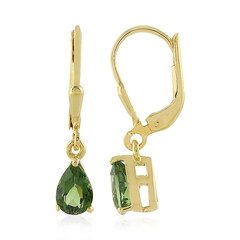 Boucles d'oreilles en argent et Tourmaline néon de Madagascar