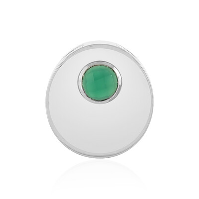 Pendentif en argent et Calcédoine verte (MONOSONO COLLECTION)
